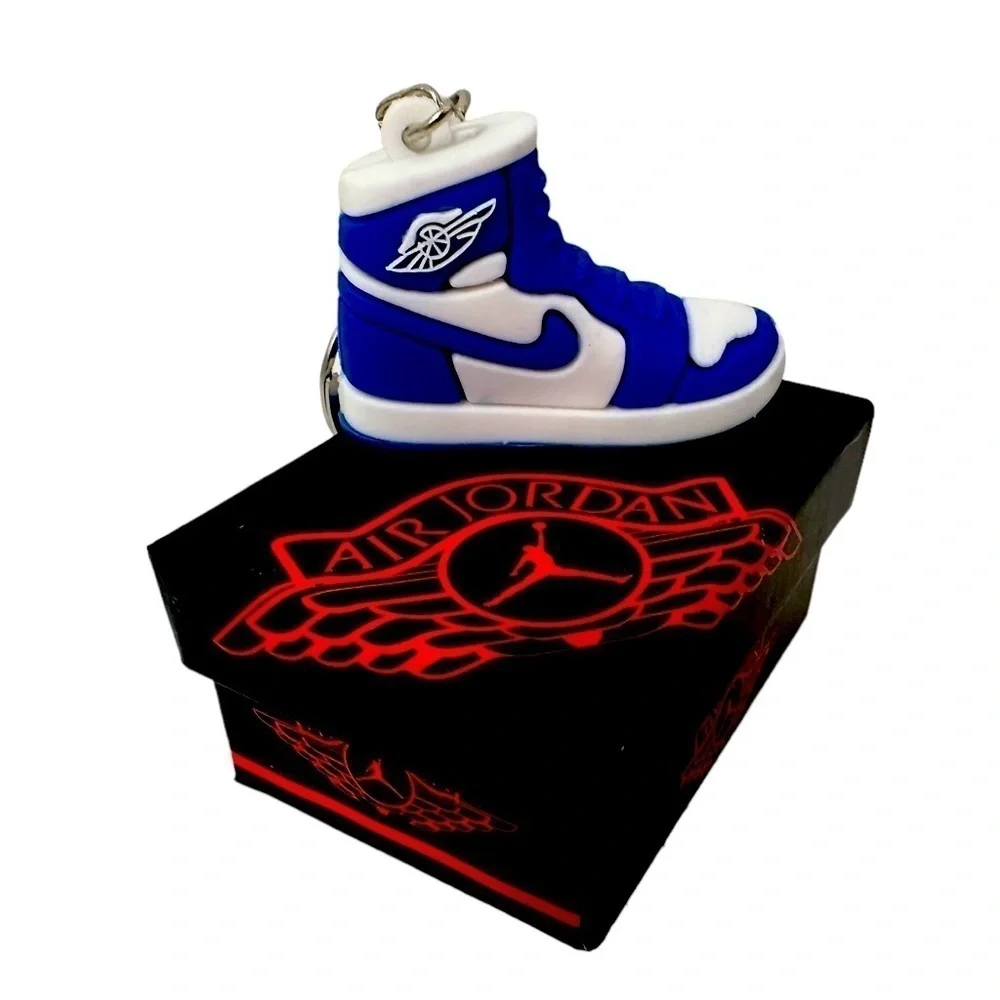 Air Jordan 1 High Top Nike Key Chain/ Bag Charm Blue/White Comes w/box